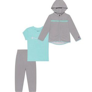 Champion Size 5 Girls' Active Hoodie, Joggers and T-Shirt Set 3 PC set